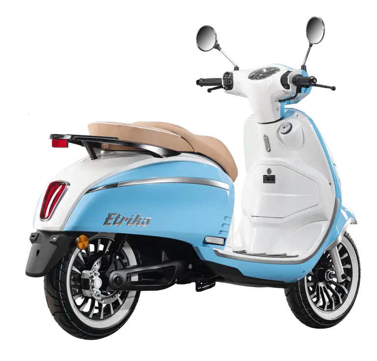 scooter elettric etriko azzurro bauletto milano scooter elettric etriko azzurro bauletto milano